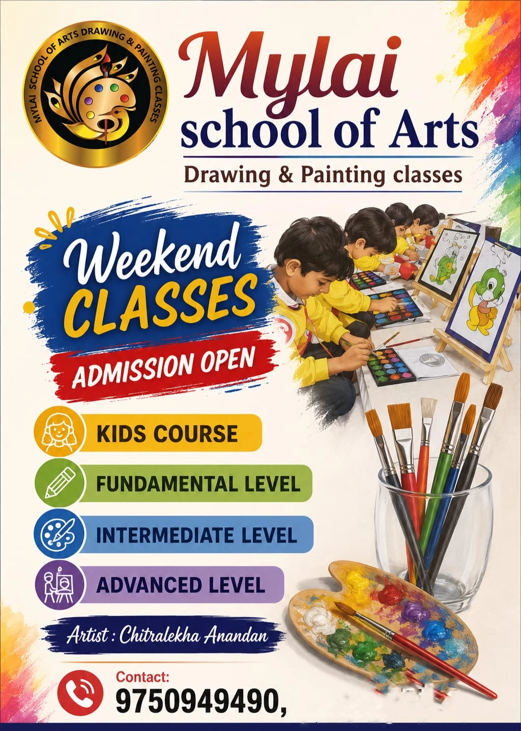 Weekend Classes course poster — Mylai School of Arts